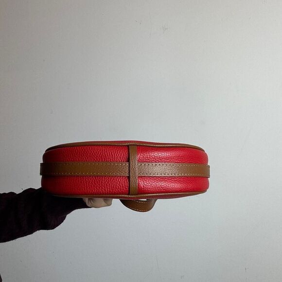 Vera Pelle Genuine Red Leather Shoulder Mini Bag Made in Italy - Picture 3 of 5